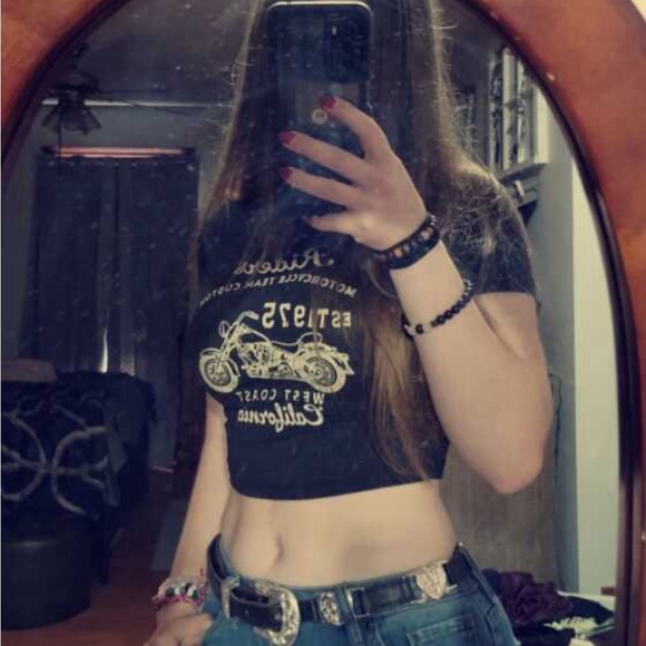 motorcycle crop top - Picture 3 of 4